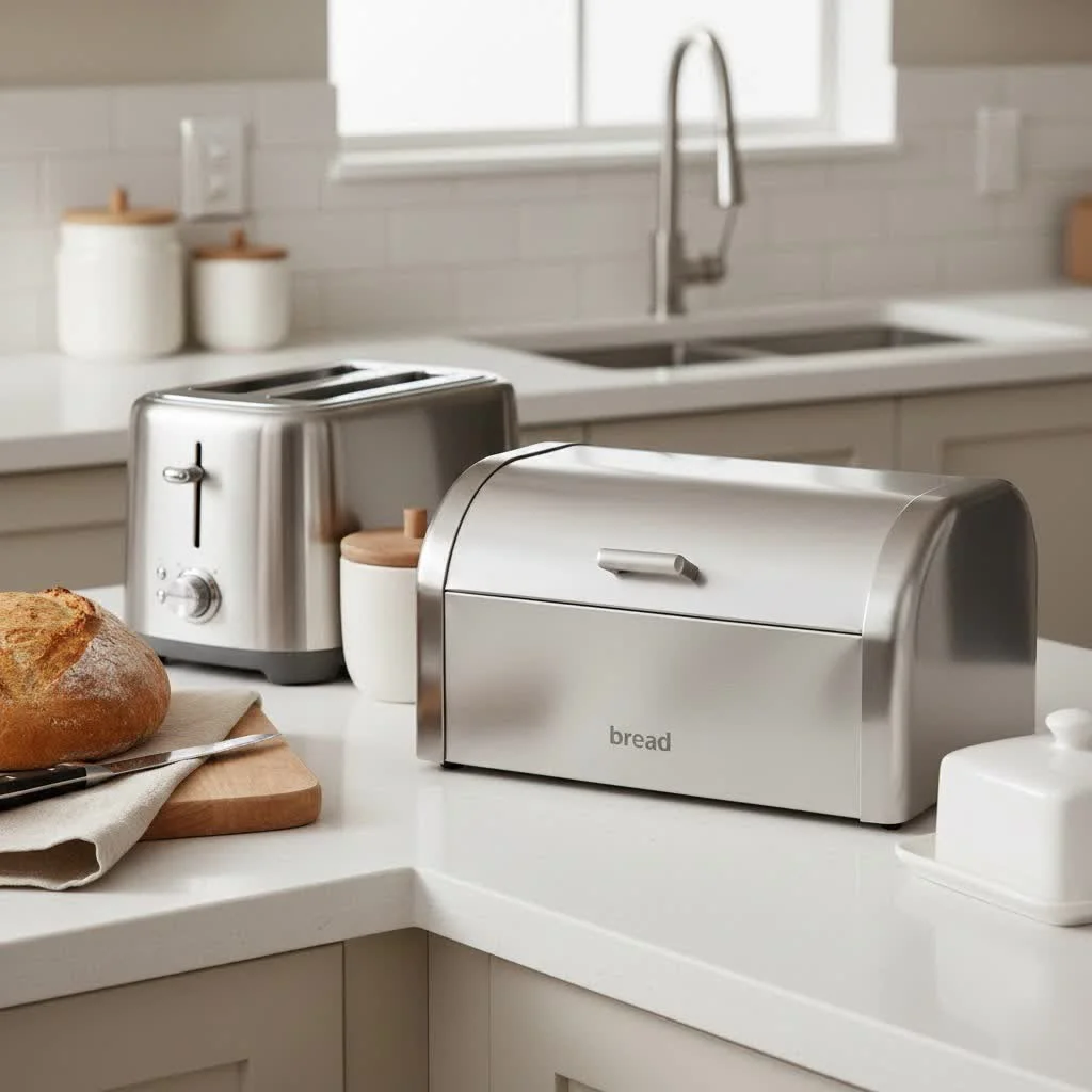 Integrated bread box in a kitchen drawer