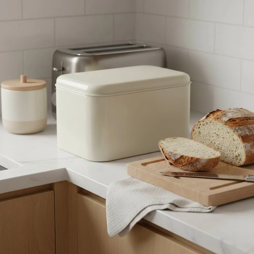 Brabantia bread box in a modern kitchen