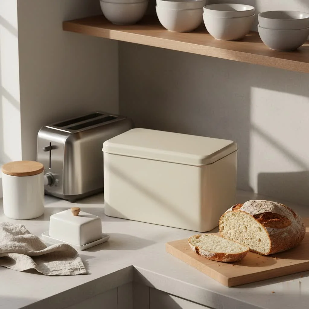 Charming and functional bread box for kitchen