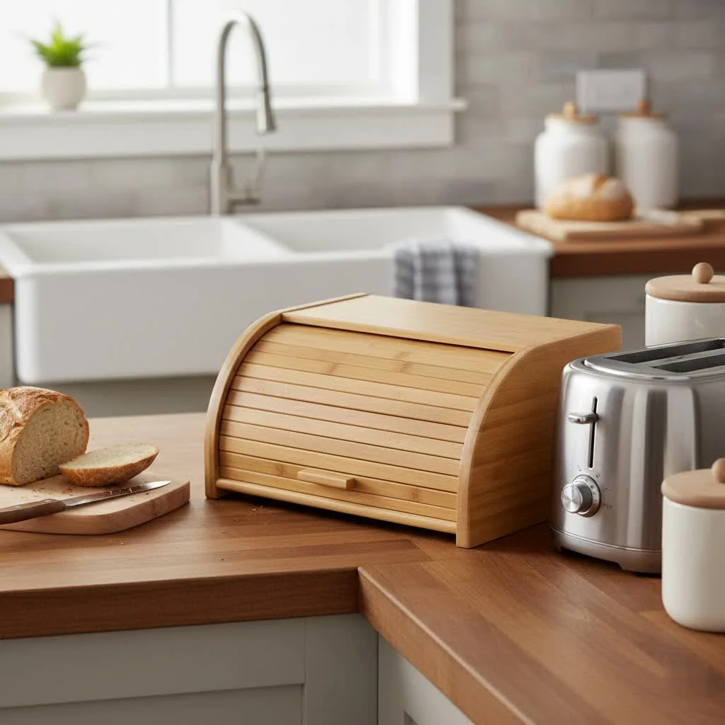 Small bread box for compact kitchen